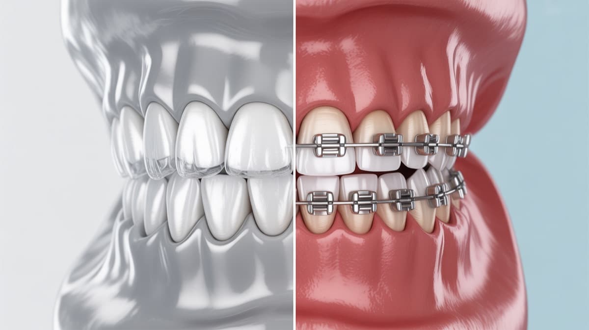 Comparación entre alineadores invisibles y brackets metálicos tradicionales